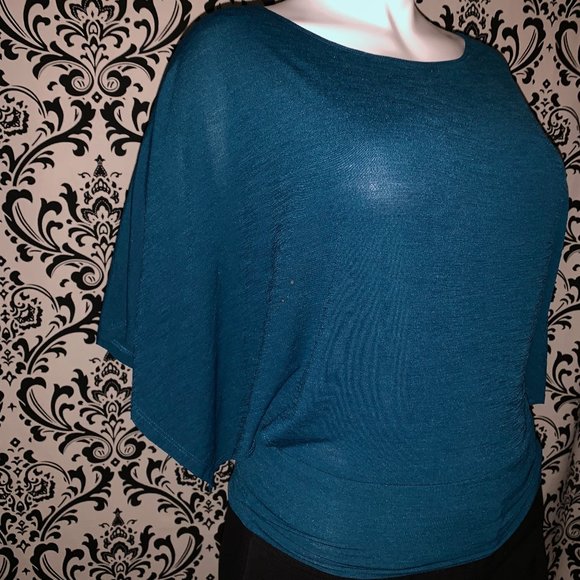 3/4 Loose Sleeve Turquoise Top Plus Size 1X - Picture 3 of 6